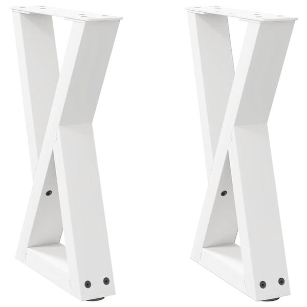 vidaXL Coffee Table Legs 2 pcs White 28x(42-43.3) cm Steel