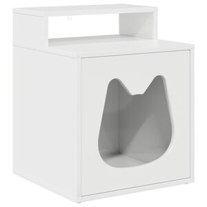 vidaXL Cat House High Gloss White 16.73 x 15.75 x 21.06 in