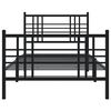 vidaXL Metal Bed Frame without Mattress with Footboard Black 100x200cm
