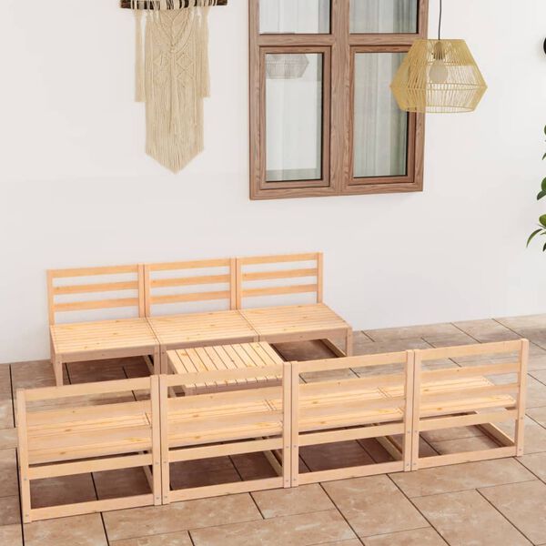 vidaXL 8 Piece Garden Lounge Set Solid Pinewood