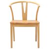vidaXL Dining Chair 2 pcs Natural Solid Rubber Wood