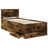 vidaXL Daybed Manual Smoked Oak and Black 90 x 200 cm Engineered Wood