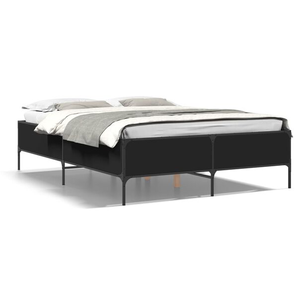 vidaXL Bed Frame without Mattress Black 160x200 cm
