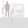 vidaXL Fence Gate with Spikes Grey 200 x 100 cm Powder-coated steel