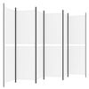vidaXL 6-Panel Room Divider White 300x180 cm Fabric