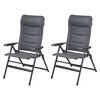 Campart Travel Camping Chair 2 pcs "Napoli" Anthracite 68x43.5x120 cm