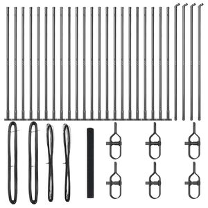 vidaXL Fence Post Grey 50 x 1.4 m (12 x 12 mm mesh) Steel and PVC