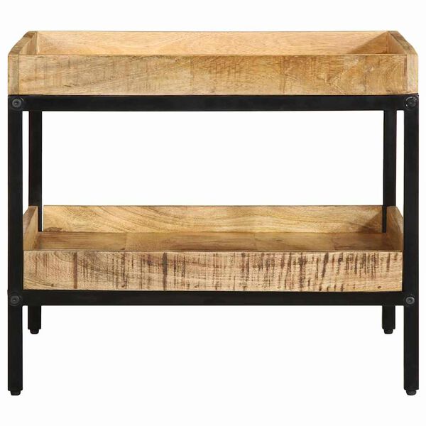 vidaXL Side Table with Shelf Brown 55 x 55 x 45 cm Solid Mango Wood