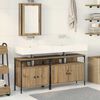 vidaXL Bathroom Vanity Units with Shelf 3 pcs Brown Engineered wood