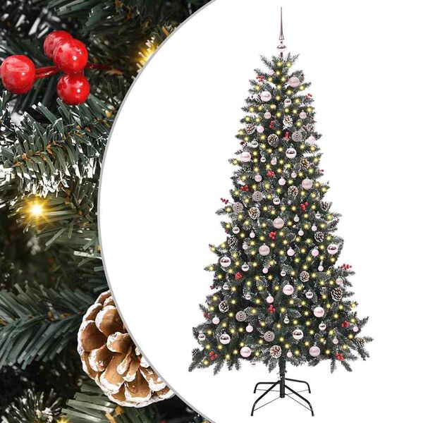 vidaXL Artificial Christmas Tree with 300 LEDs with Stand Green 240 cm