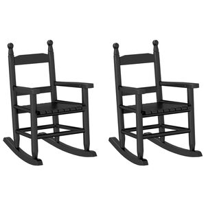 vidaXL Rocking Chairs for Children 2 pcs Black Solid Wood Poplar