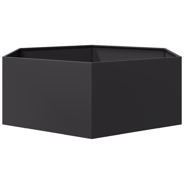 vidaXL Garden Planter Black Hexagon 138x120x45 cm Steel