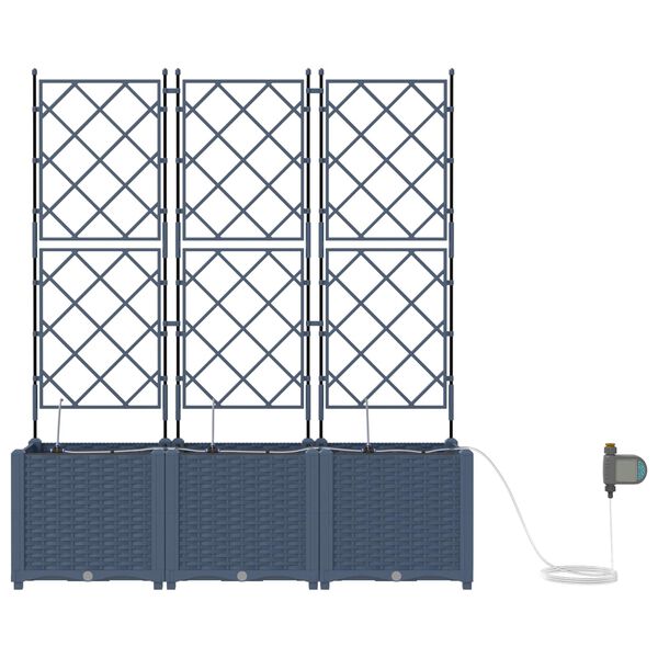 vidaXL Garden Planter Grey 120 x 120 x 142 cm Steel