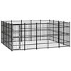 vidaXL Outdoor Dog Kennel Steel 18.43 m²