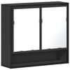 vidaXL Bathroom Mirror Cabinet Black 65x20x60 cm Engineered Wood