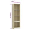 vidaXL 4-Tier Book Cabinet White and Sonoma Oak 40x24x142 cm Engineered Wood