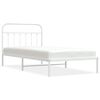 vidaXL Metal Bed Frame without Mattress with Headboard White 107x203cm