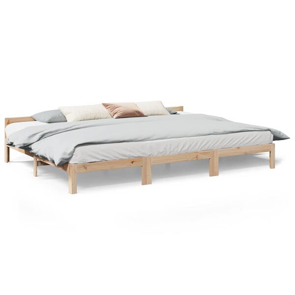 vidaXL Family Bed Frame No Mattress 240x200 cm Solid Wood Pine