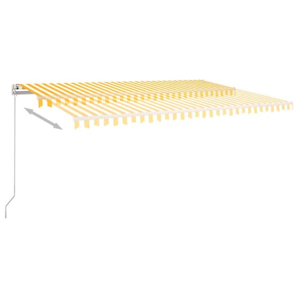 vidaXL Manual Retractable Awning with LED 500x300 cm Yellow and White
