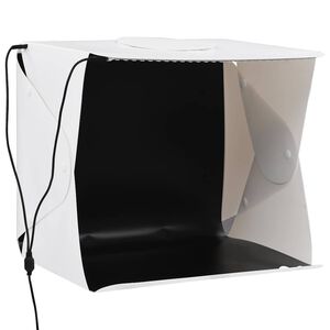 vidaXL Folding LED Photo Studio Light Box 40x34x37 cm Plastic White