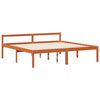 vidaXL Bed Frame with Headboard 2 pcs Wax Brown Solid Pine Wood