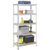 vidaXL 5-Layer Storage Shelf Silver Steel&Engineered Wood