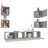 vidaXL 6 Piece TV Cabinet Set Concrete Grey Engineered Wood