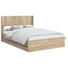 vidaXL Bed Frame with Storage and Headboard Sonoma Oak 135 x 190 cm