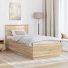 vidaXL Bed Frame with Headboard Sonoma Oak 90 x 190 cm Engineered Wood