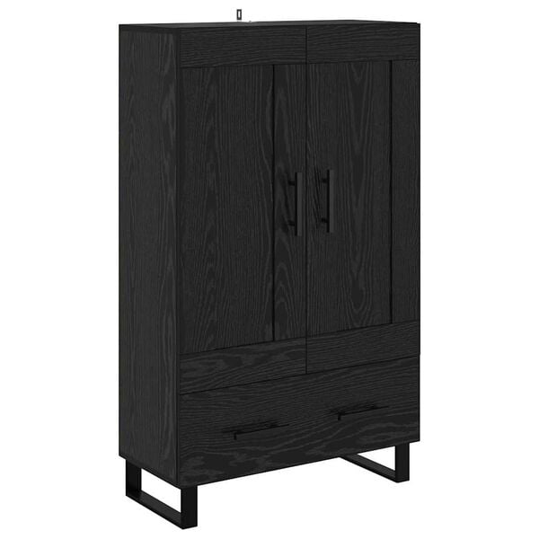 vidaXL Highboard Black Oak 69.5 x 31 x 115 cm Engineered Wood