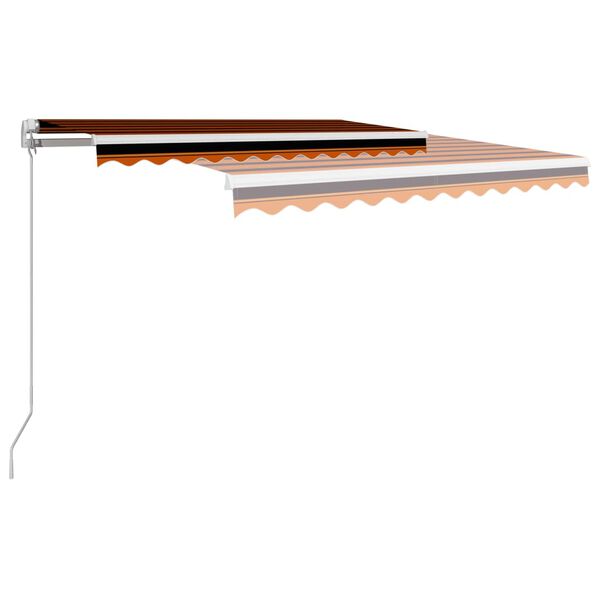 vidaXL Manual Retractable Awning 350x250 cm Orange and Brown