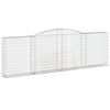 vidaXL Arched Gabion Baskets 7 pcs 400x30x120/140 cm Galvanised Iron
