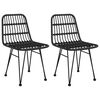 vidaXL 3 Piece Garden Dining Set Black Poly Rattan