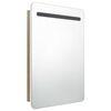 vidaXL LED Bathroom Mirror Cabinet White and Oak 60x11x80 cm