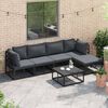 vidaXL Garden Sofa Set with Cushion 5 pcs Black Aluminium