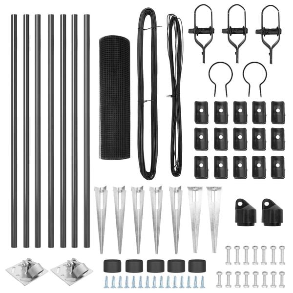 vidaXL Fence Post Grey 10 x 0.5 m (25 x 25 mm mesh) Steel