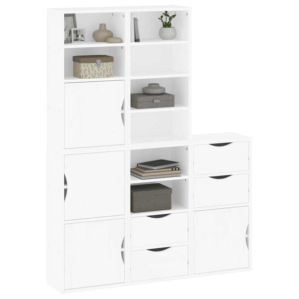 vidaXL Side Cabinets 5 pcs "ODDA" White 40x24x79 cm Solid Wood Pine