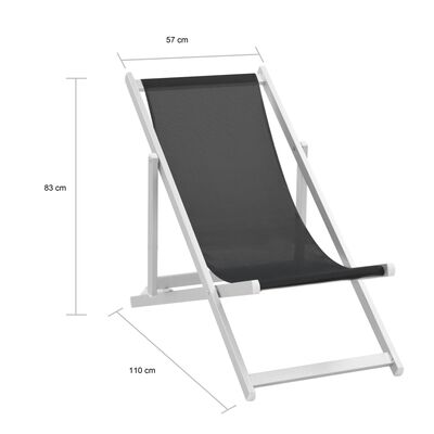 vidaXL Folding Beach Chairs 2 pcs Aluminium and Textilene Black