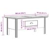 vidaXL Coffee Table BODO Grey 100x55x45 cm Solid Wood Pine