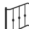 vidaXL Metal Bed Frame without Mattress with Footboard Black 135x190cm