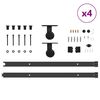 vidaXL Sliding Door Hardware Kit 305 cm Steel Black