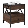 vidaXL Bedside Table with Infinity LED Brown Oak 40x40x51 cm