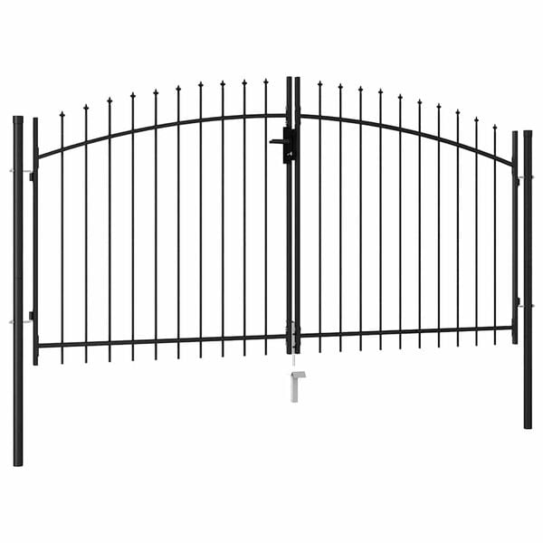 vidaXL Fence Gate Woerden Double Door with Spike Top 299.5x199.5 cm
