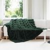 vidaXL Faux Rabbit Fur Blanket 4 pcs Dark Green 220 x 240 cm Polyester