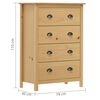 vidaXL Sideboard Hill with 4 Drawers 79x40x110 cm Solid Pine Wood