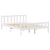 vidaXL Bed Frame without Mattress White 150x200 cm King Size Solid Wood Pine