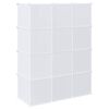 vidaXL Storage Cube Organiser with 12 Cubes and Hanging Rods PP