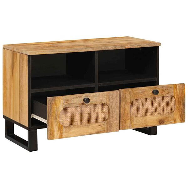 vidaXL TV Cabinet with Drawer Brown 70 x 33x 46 cm Solid Mango Wood