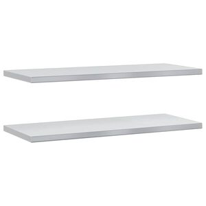 vidaXL Wall Shelves 2 pcs 100x40 cm Silver Stainless Steel