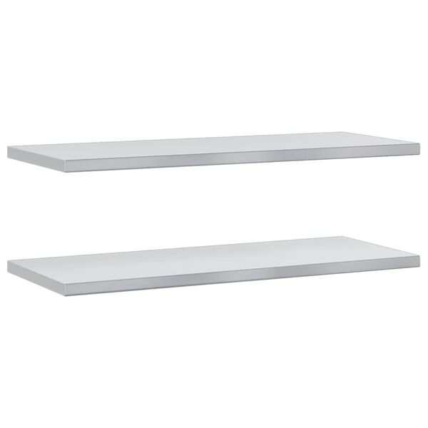 vidaXL Wall Shelves 2 pcs 100x40 cm Silver Stainless Steel